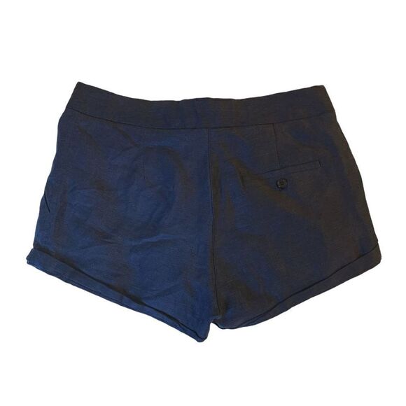 Aritzia Wilfred linen blend navy blue button tie pleated shorts Sz 00 XS - Picture 2 of 8